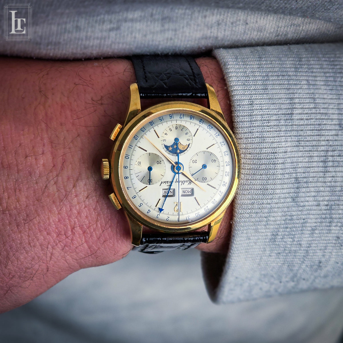 Mathey-Tissot Triple Calendar Moon chronograph yg NOS, 1950, photo 18 of 18
