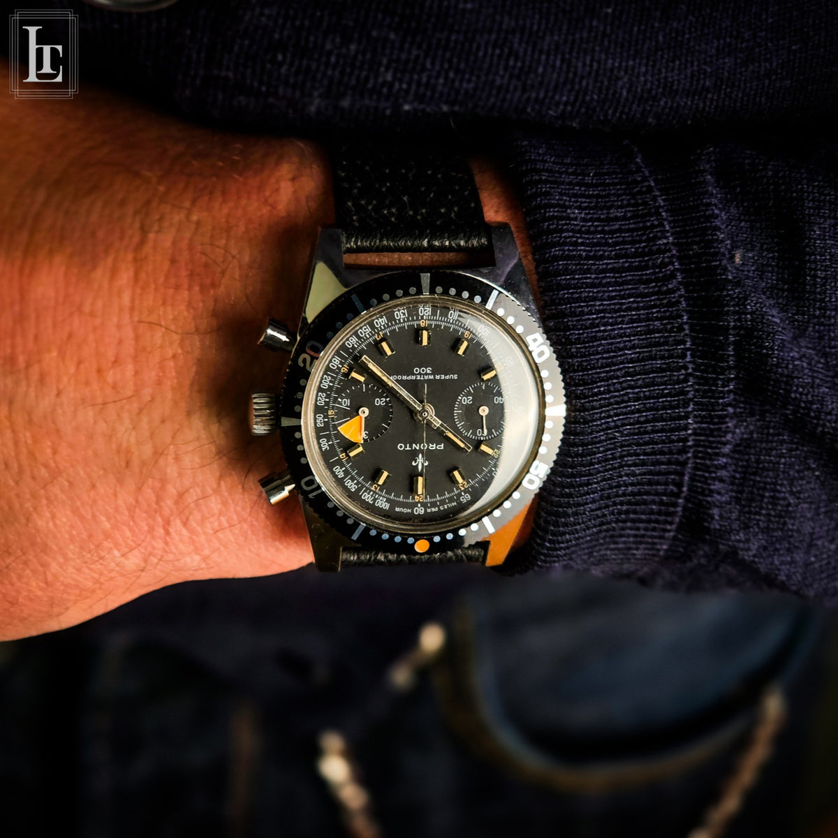 Pronto skin diver chronograph, ref. Super Waterproof 300, 1960, foto 10 di 10