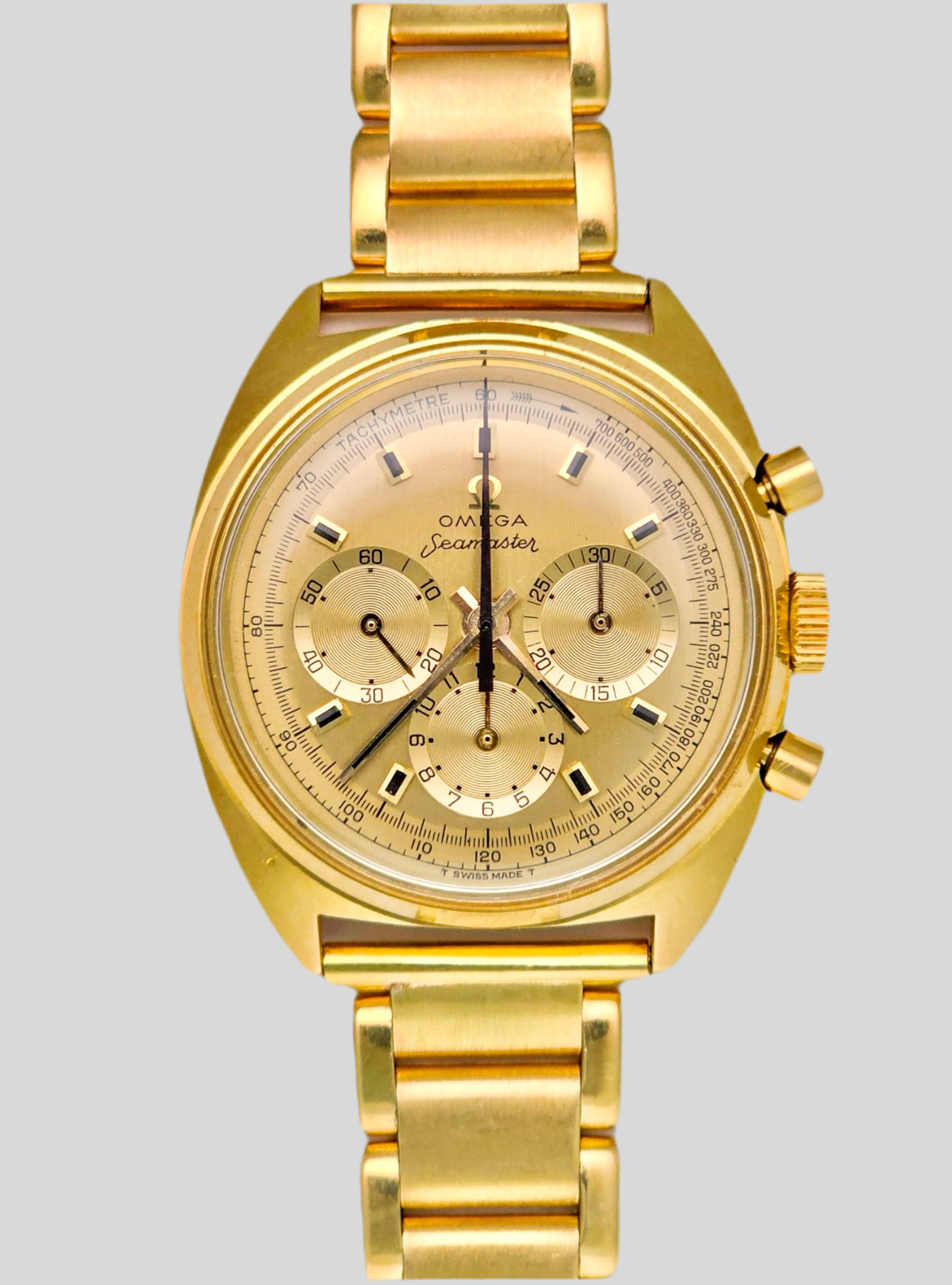 OMEGA 50周年 アニバーサリー ゴールドフィギア　約15cmビックサイズ Omega Seamaster chronograph Full Gold – Luxo Time Firenze