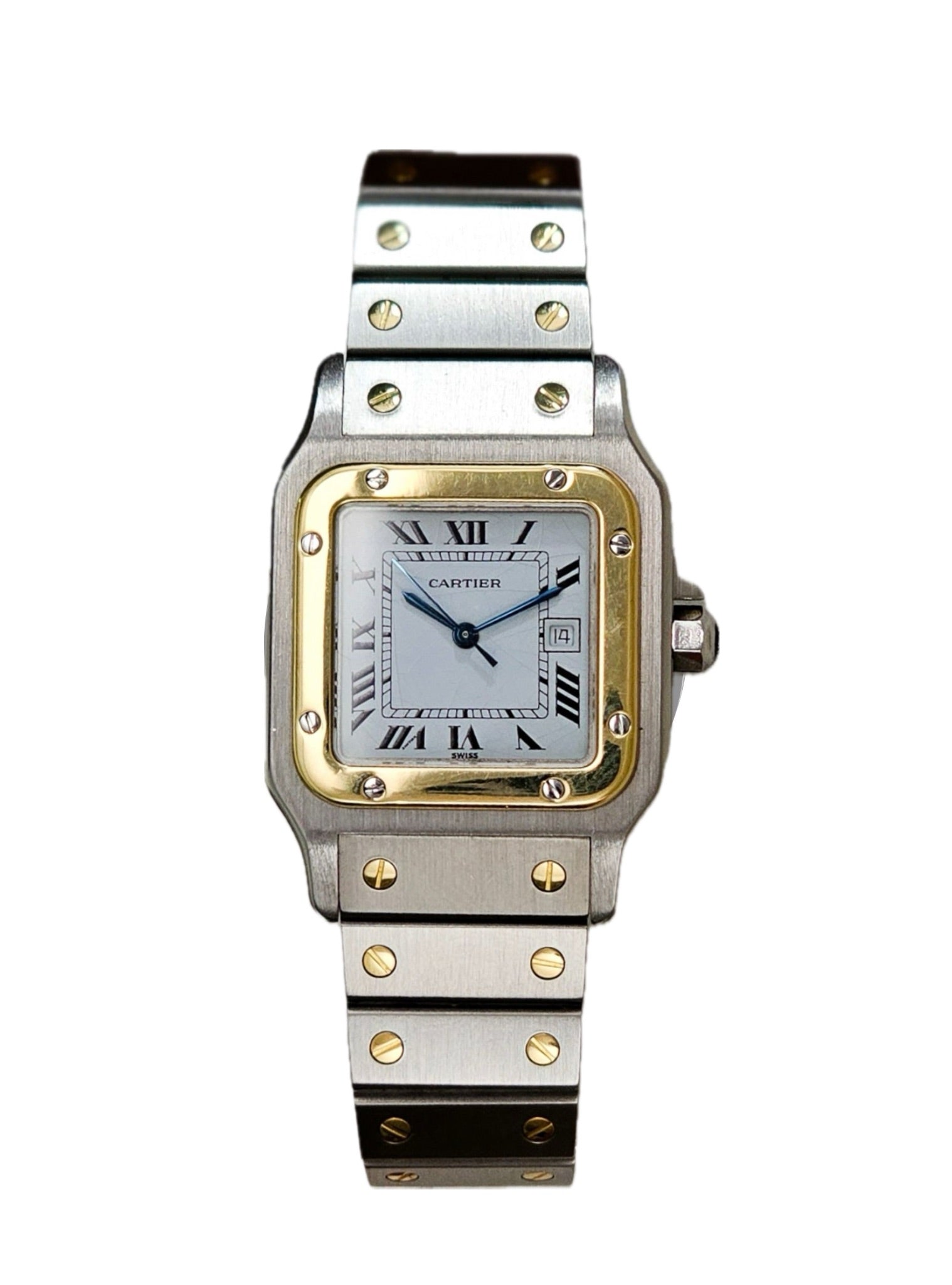 Cartier santos women's two tone hotsell