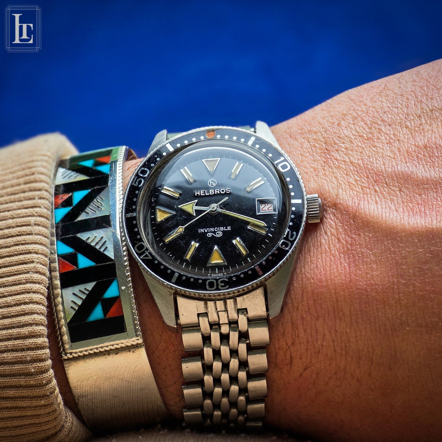 Helbros Invincible skin diver vintage b&p