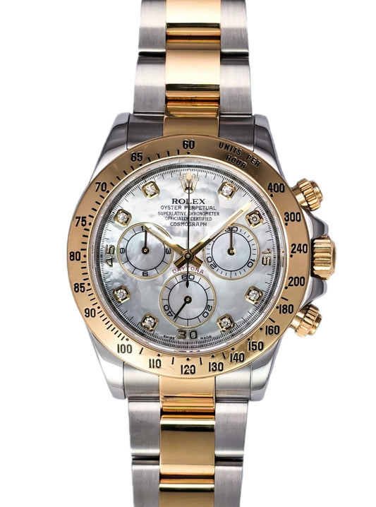 Rolex Daytona 116523 MOP diamonds b&p