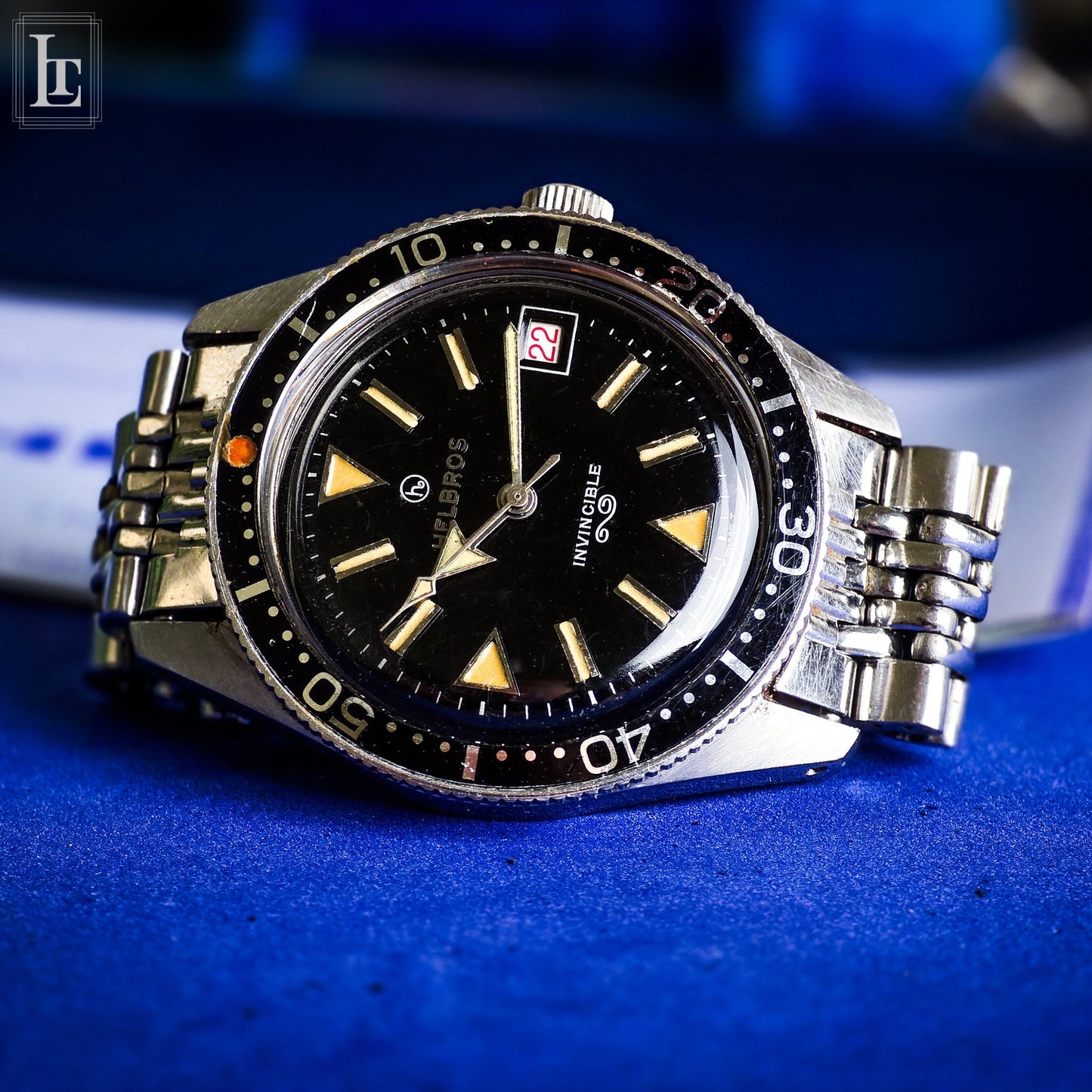 Helbros Invincible skin diver vintage b&p