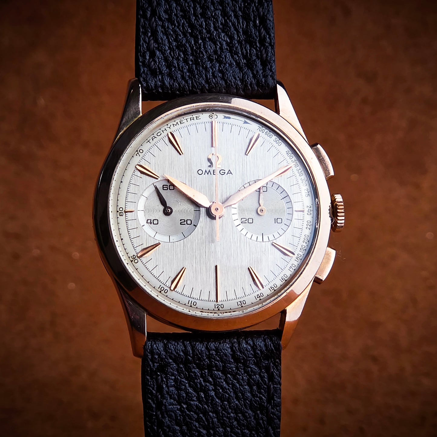 Omega 320 chronograph rose gold 18k