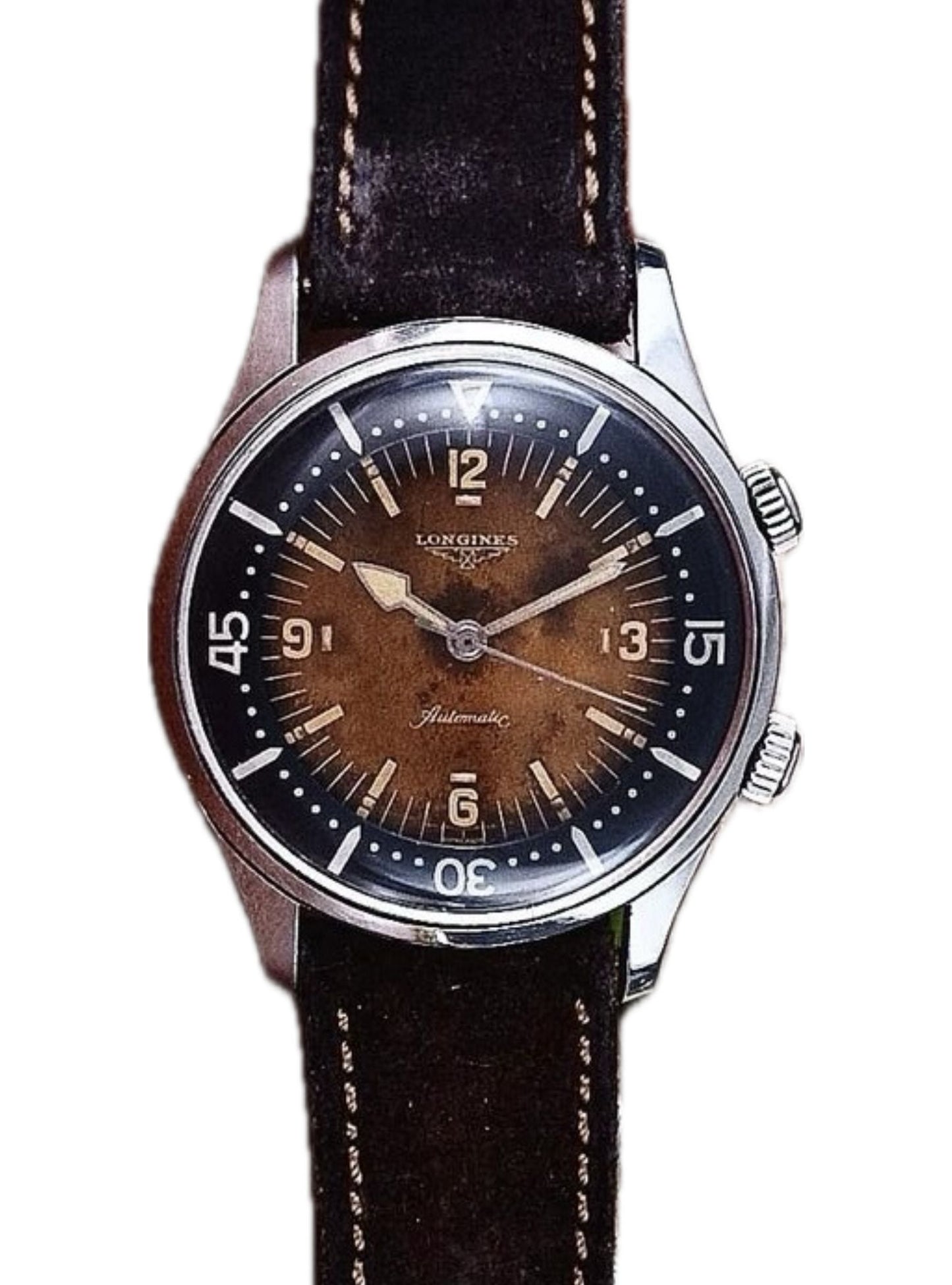 Longines diver 2 crowns brown