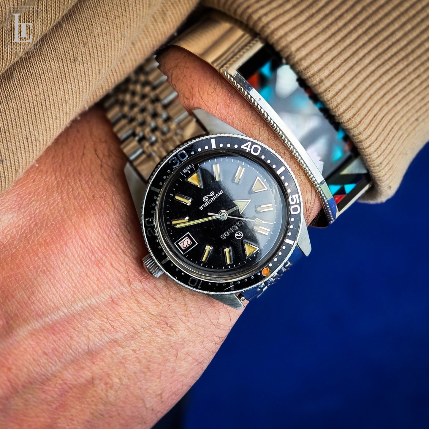 Helbros Invincible skin diver vintage b&p