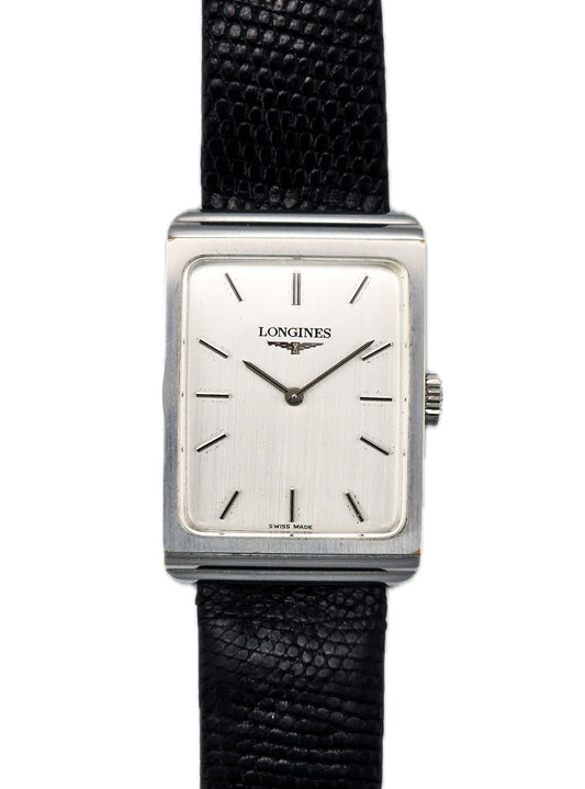 Longines rectangular steel NOS