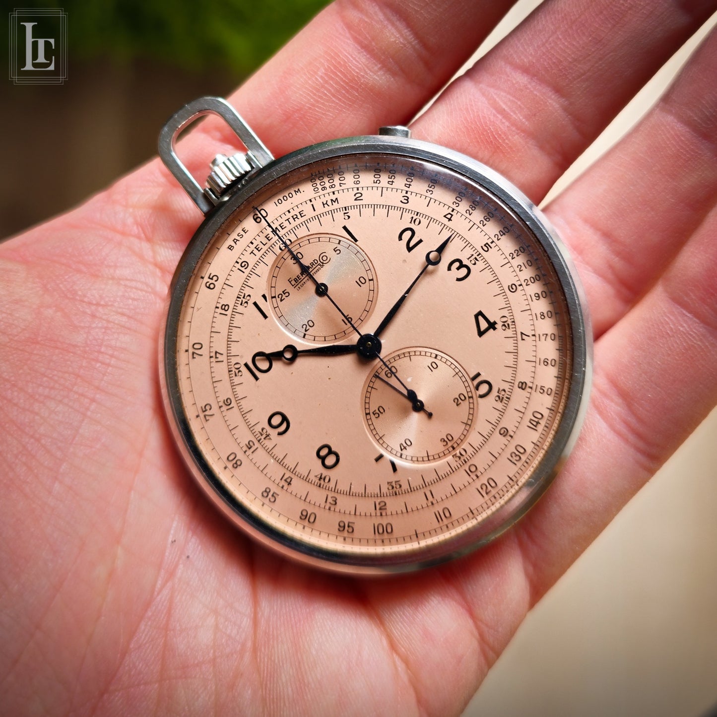 Eberhard Pocket chronograph salmon