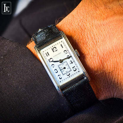 Longines rectangular steel vintage