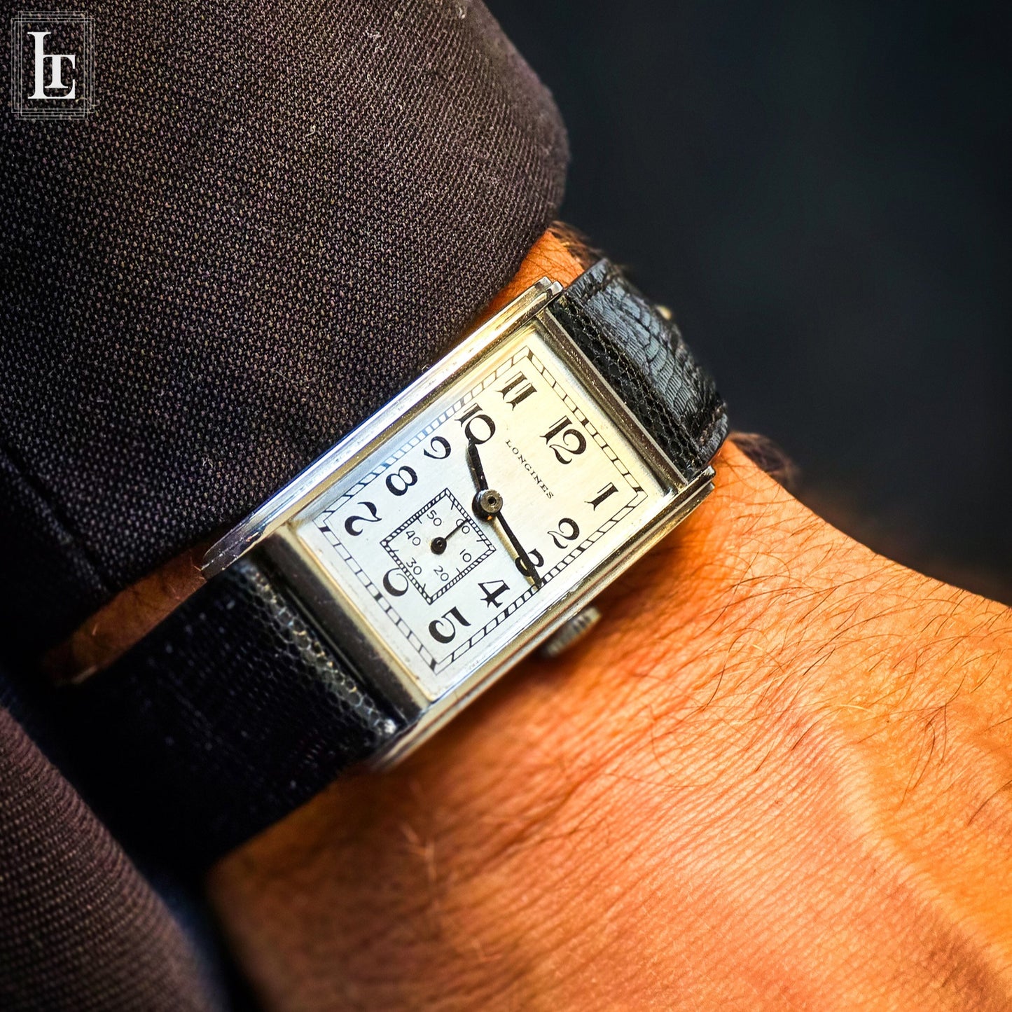 Longines rectangular steel vintage