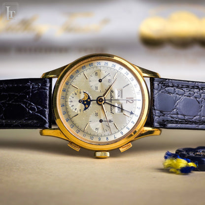 Mathey-Tissot Triple Calendar Moon chronograph yg NOS