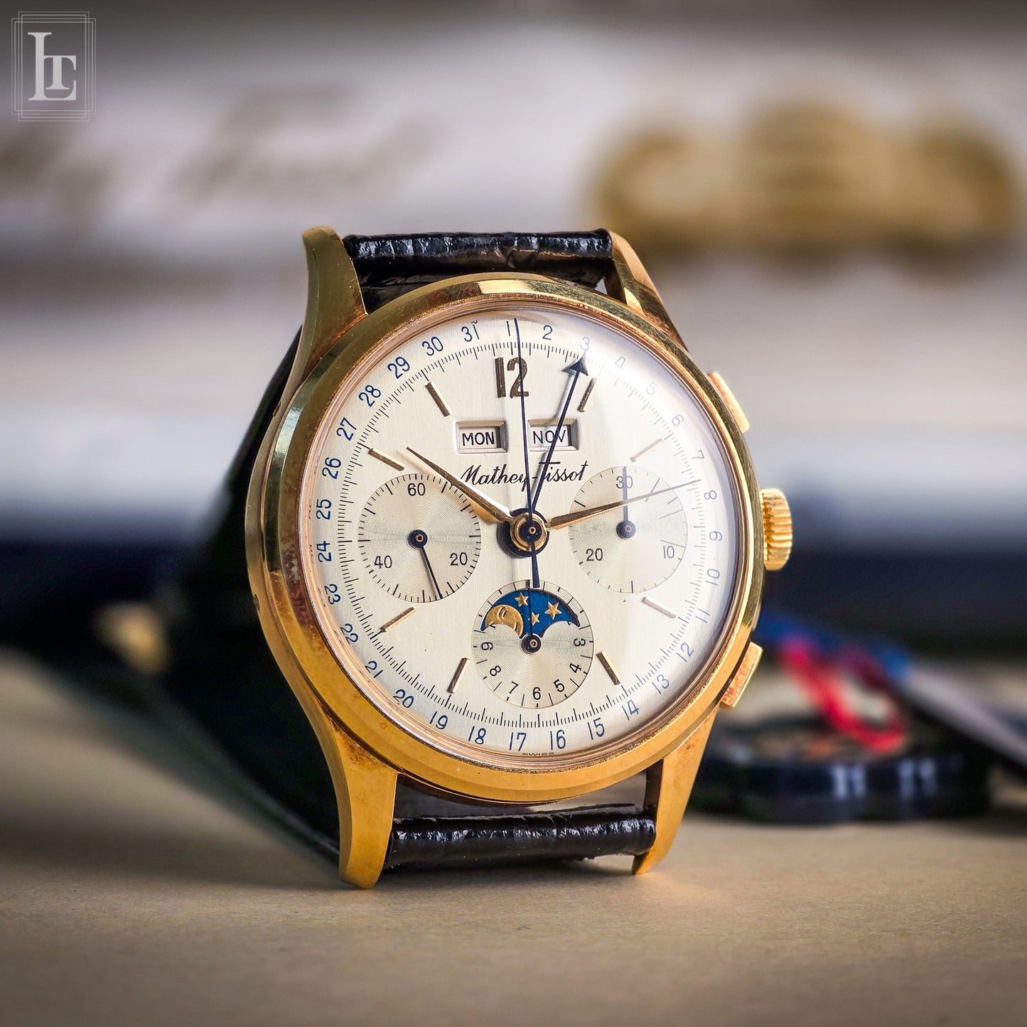 Mathey-Tissot Triple Calendar Moon chronograph yg NOS