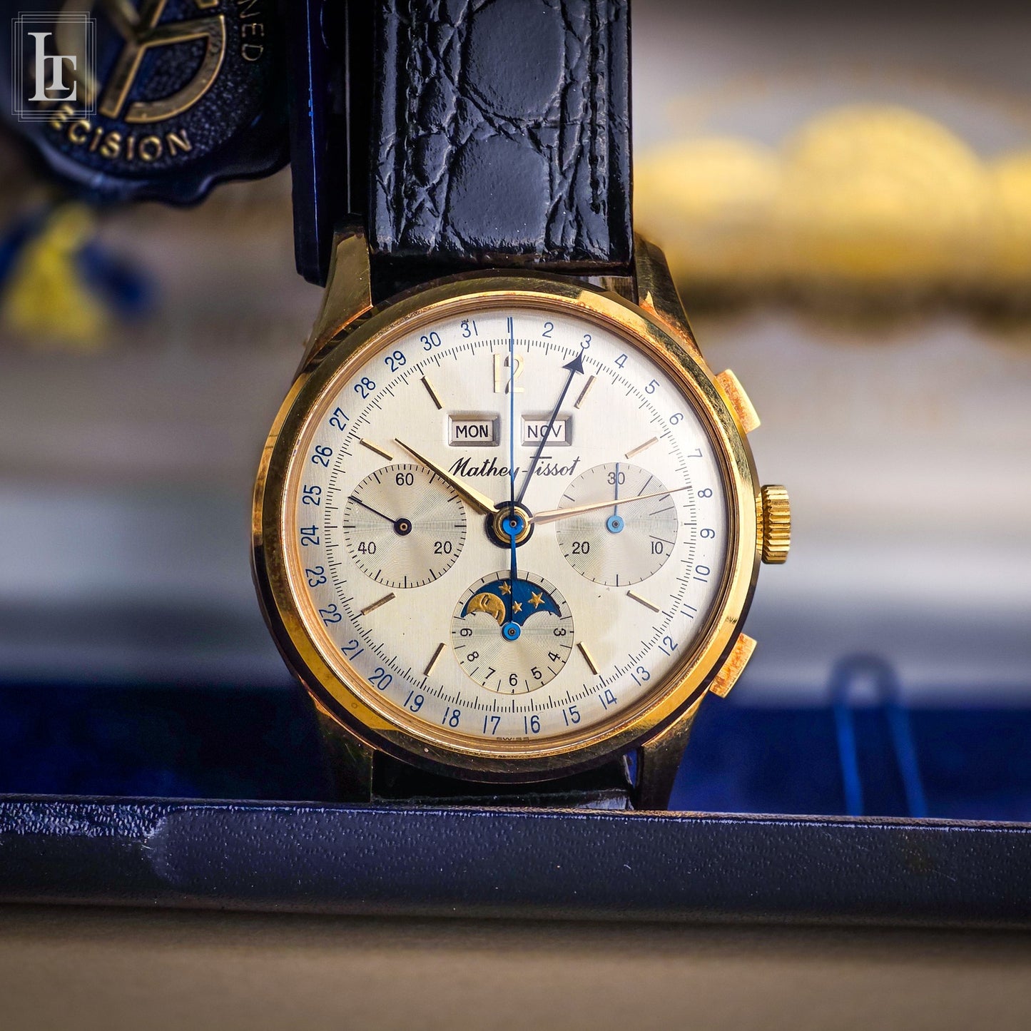 Mathey-Tissot Triple Calendar Moon chronograph yg NOS