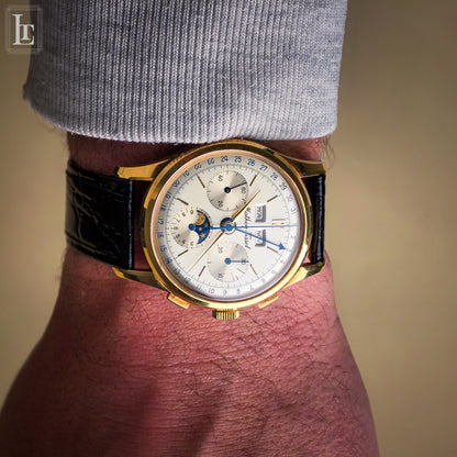Mathey-Tissot Triple Calendar Moon chronograph yg NOS