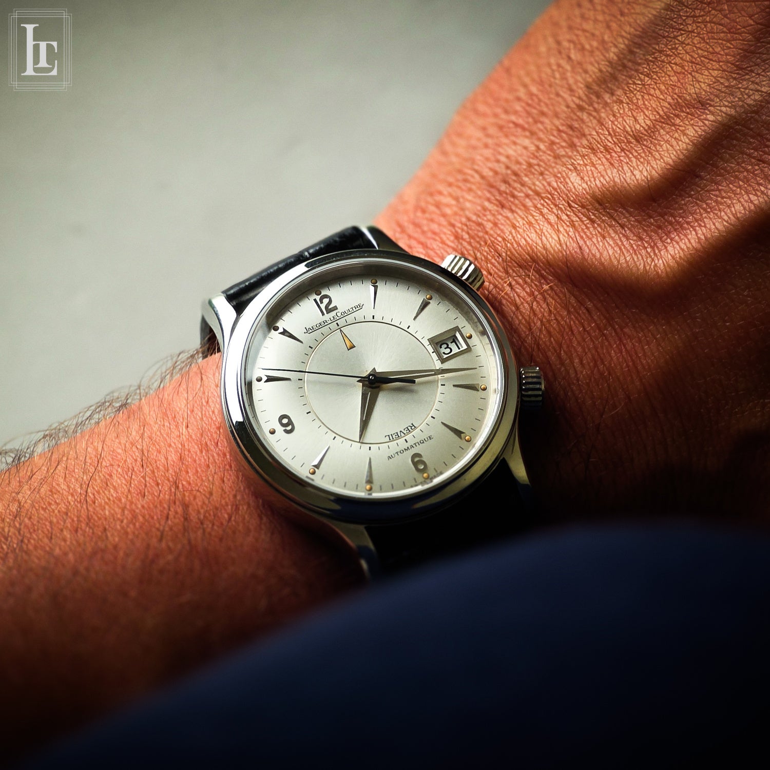 Jaeger Lecoultre Sveglia Polso Jaeger LeCoultre 18k Gold Memovox