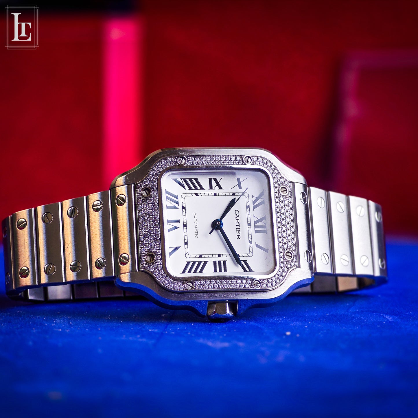Cartier Santos Automatic brilliant-cut diamonds