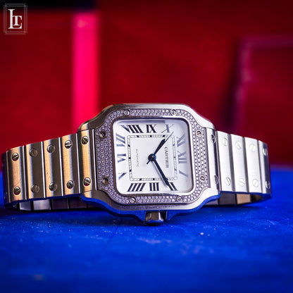 Cartier Santos Automatic brilliant-cut diamonds