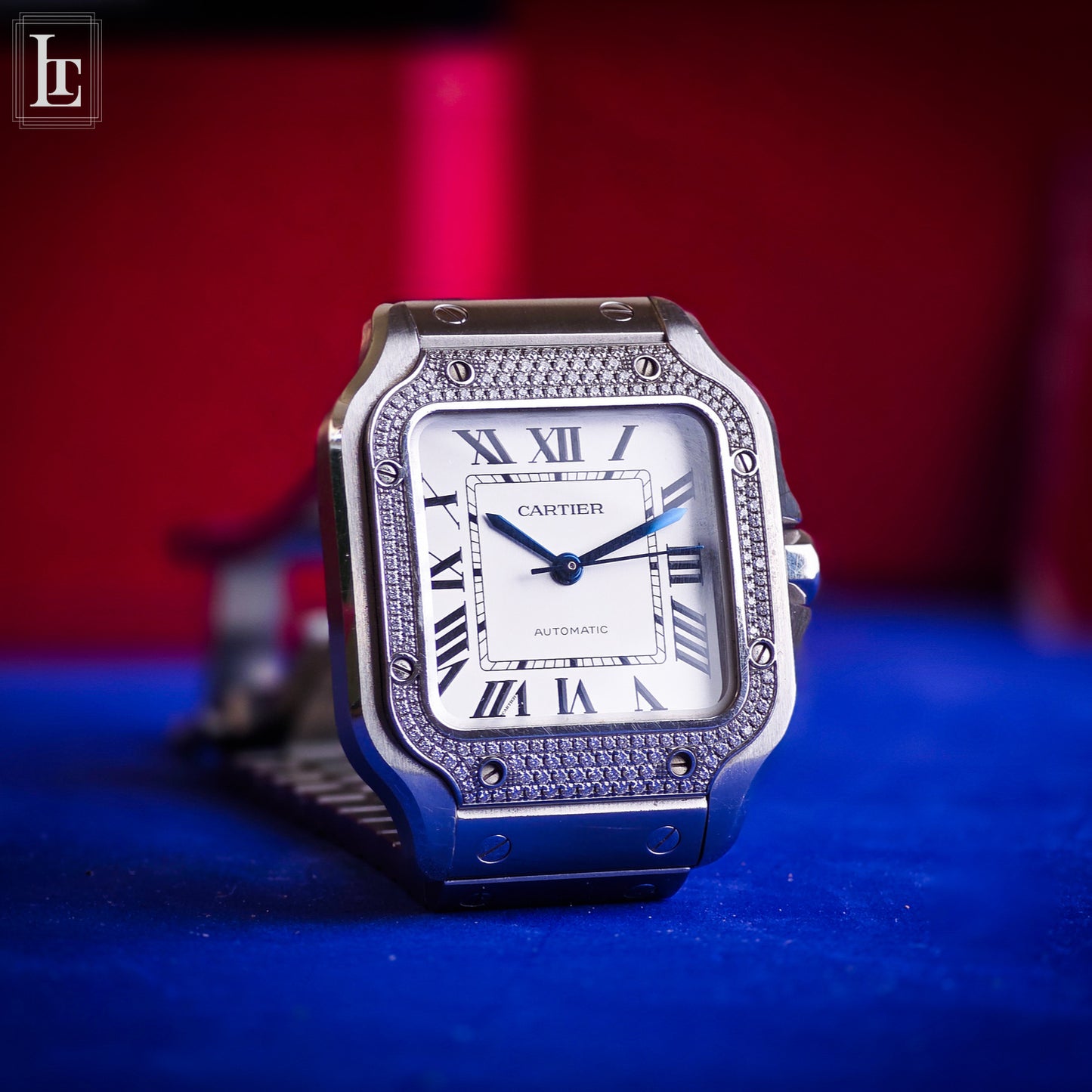 Cartier Santos Automatic brilliant-cut diamonds
