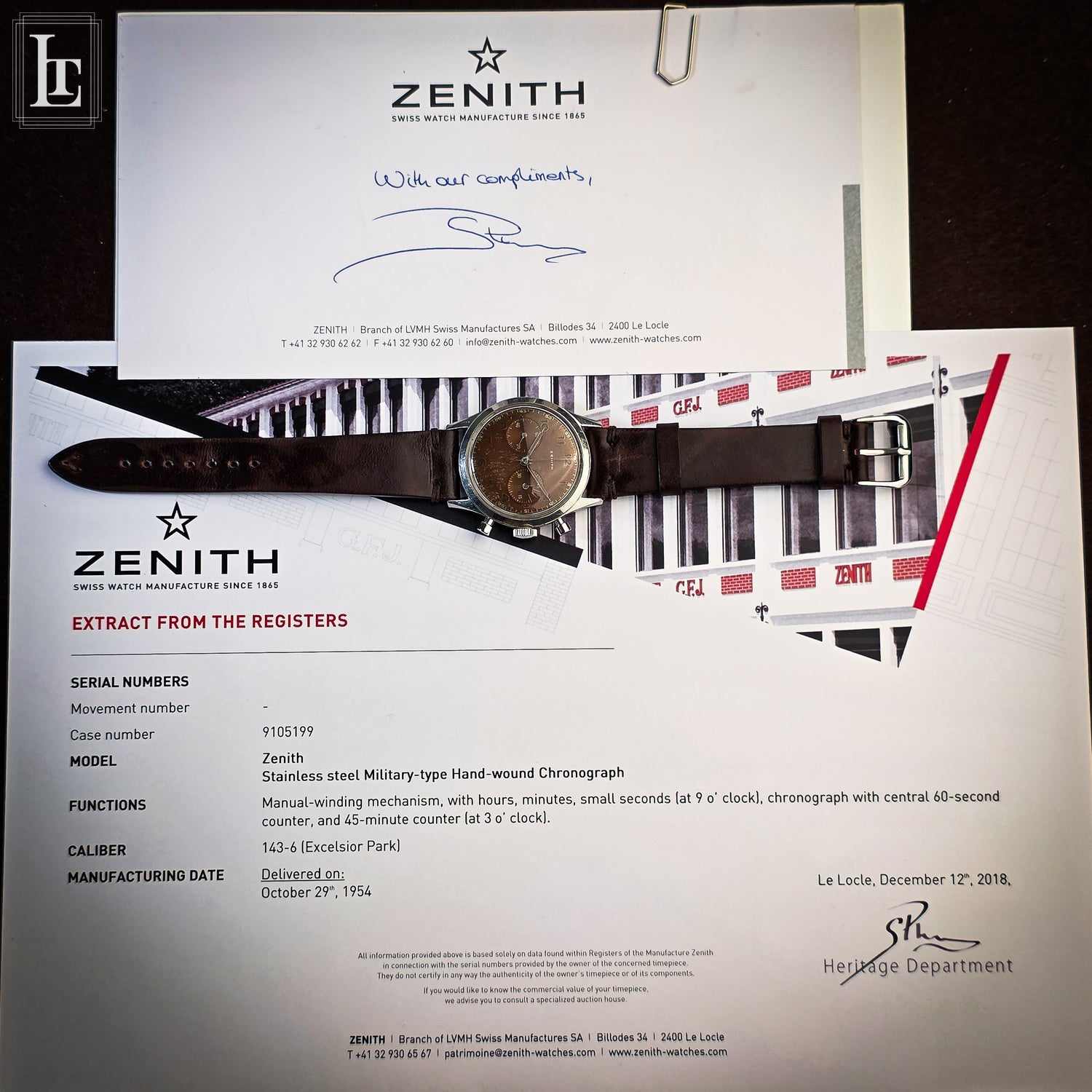 Zenith chronograph EP brown military – Luxo Time Firenze