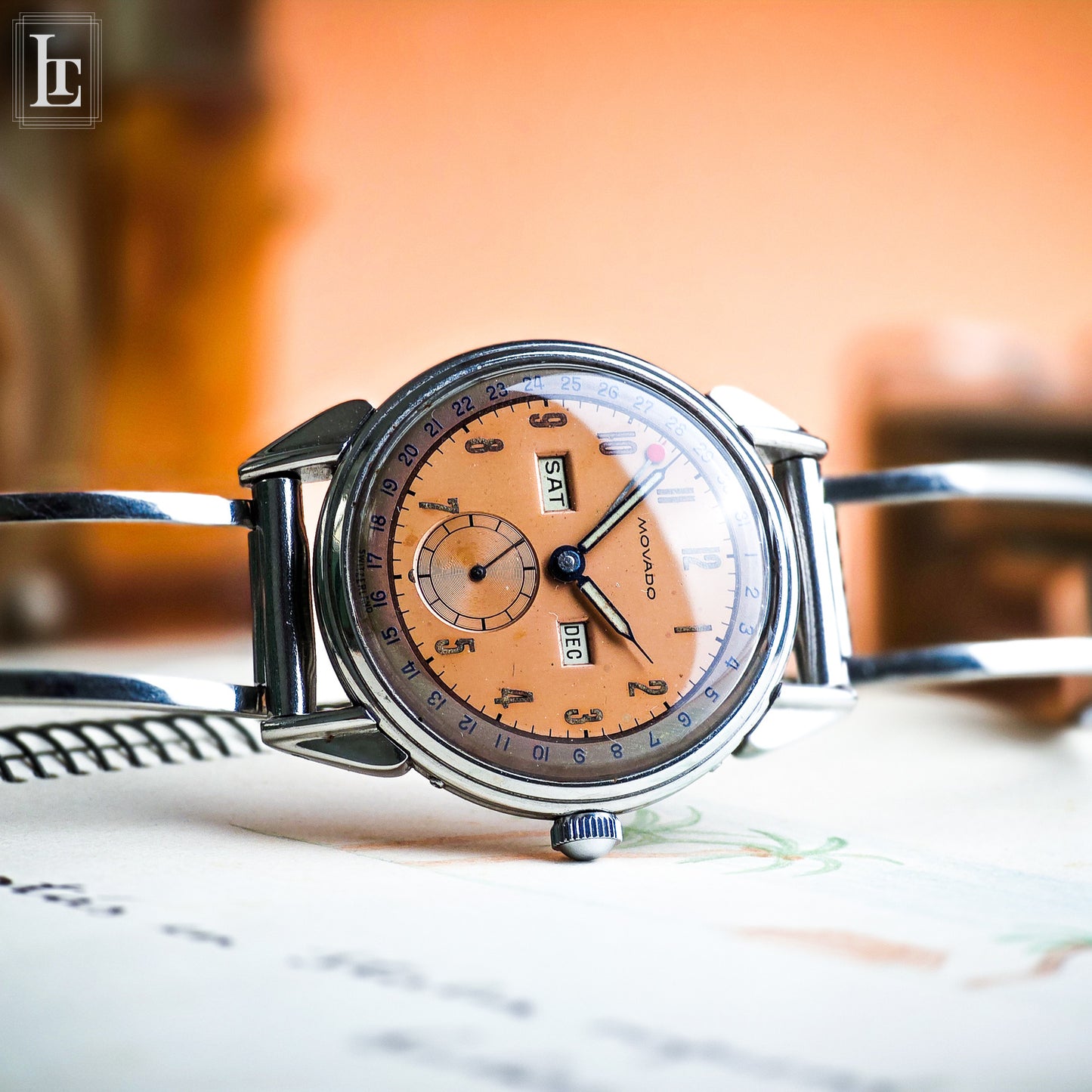 Movado Calendograph Salmon