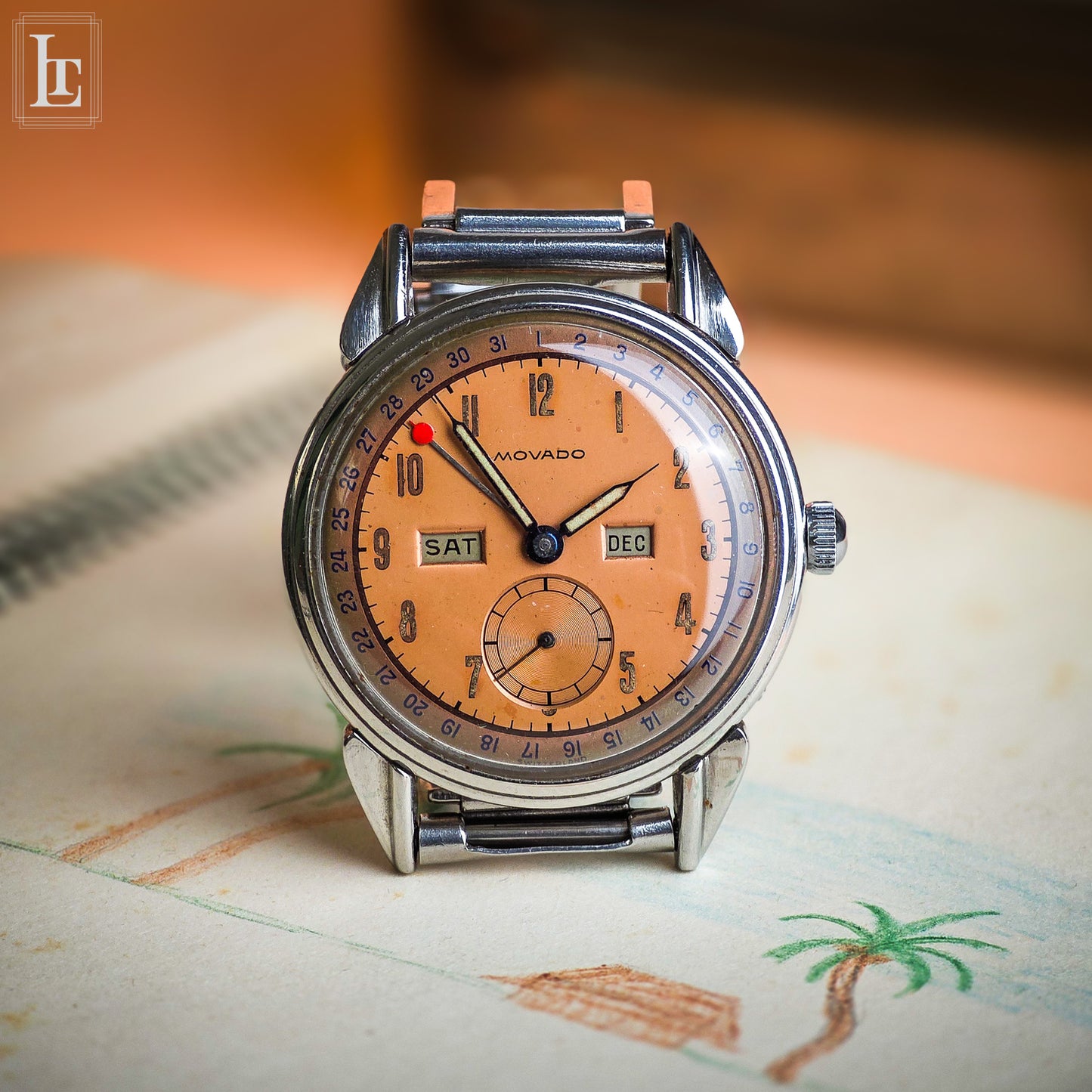 Movado Calendograph Salmon