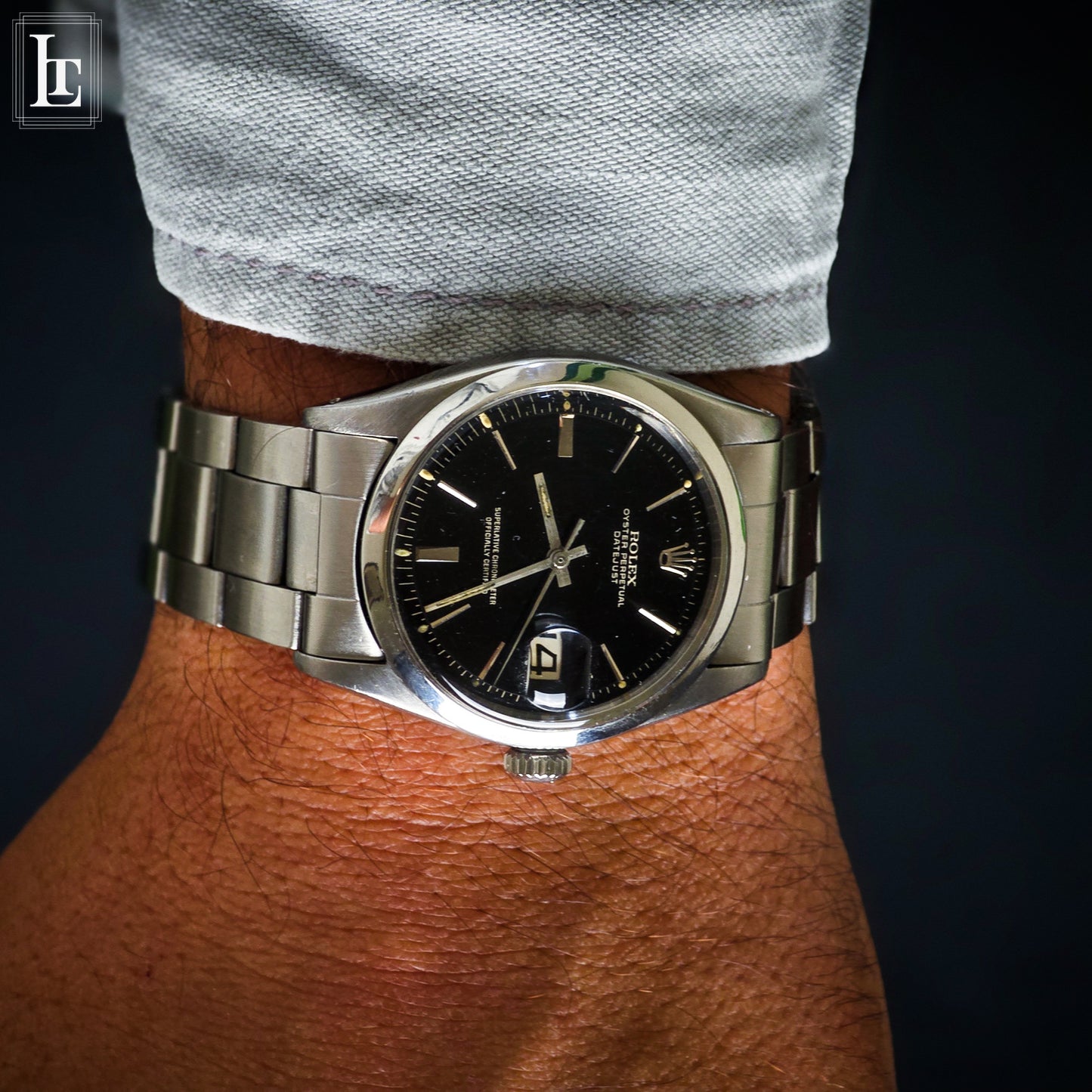 Rolex Datejust ref.1600 black gilt