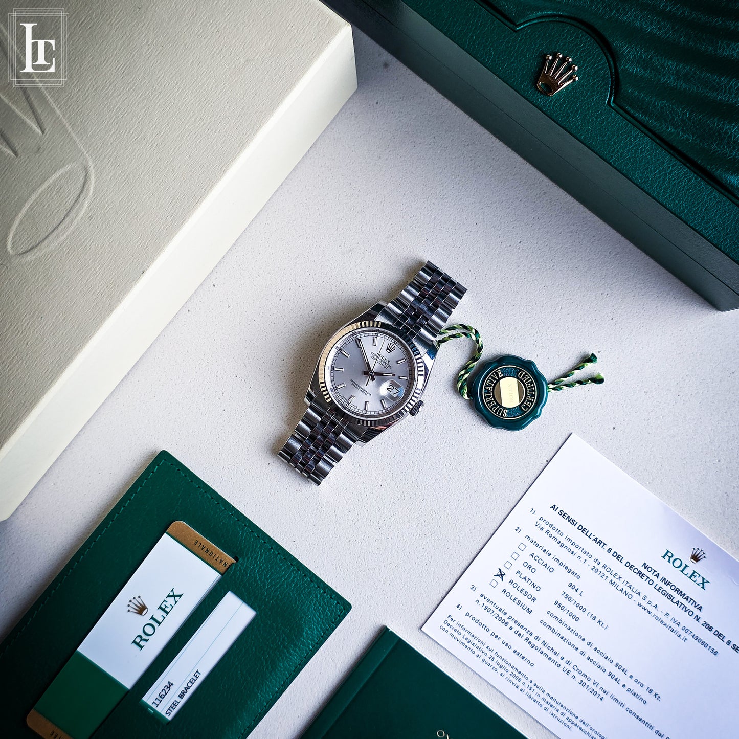 Rolex Datejust 116234 b&p white