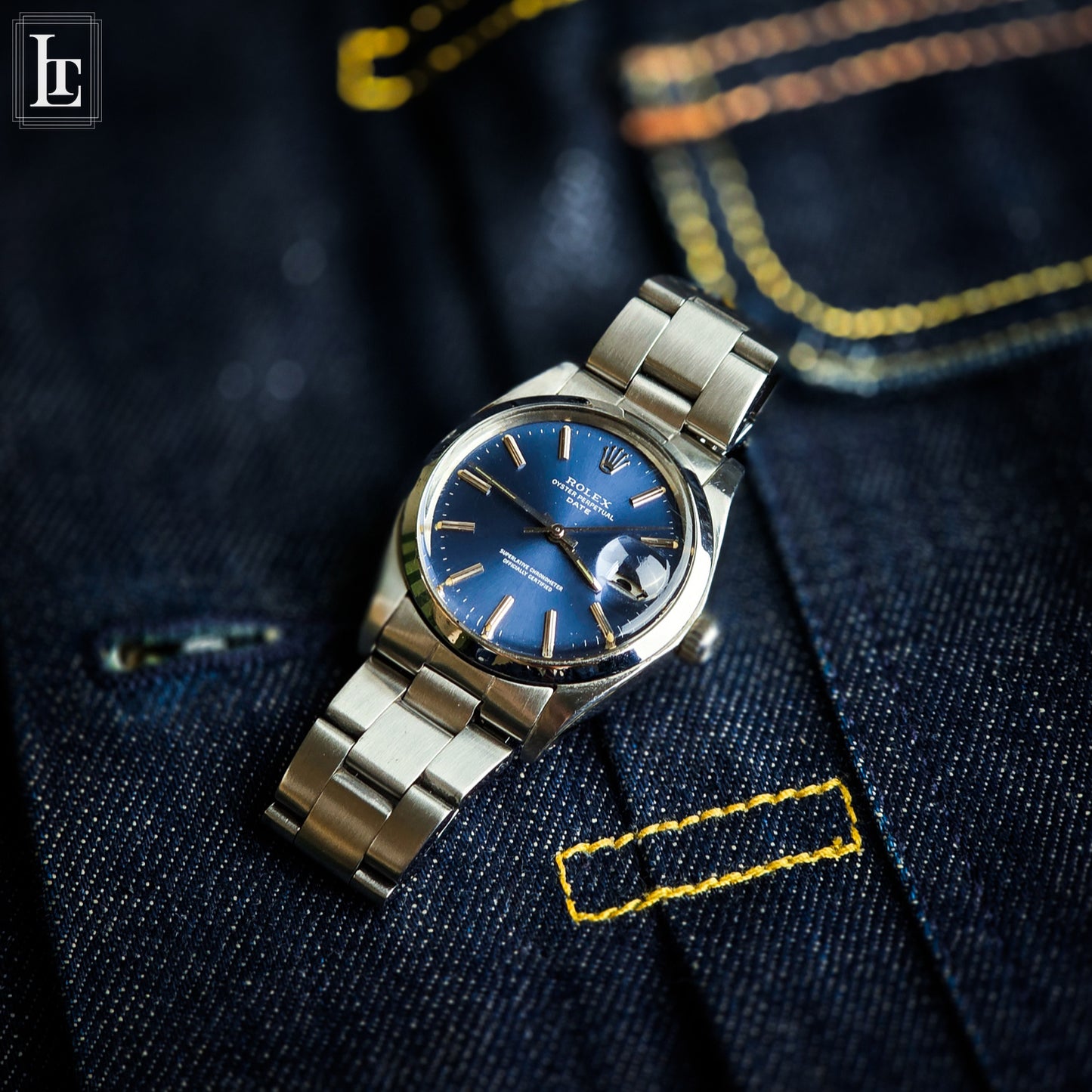 Rolex Date ref.1500 quadrante blue
