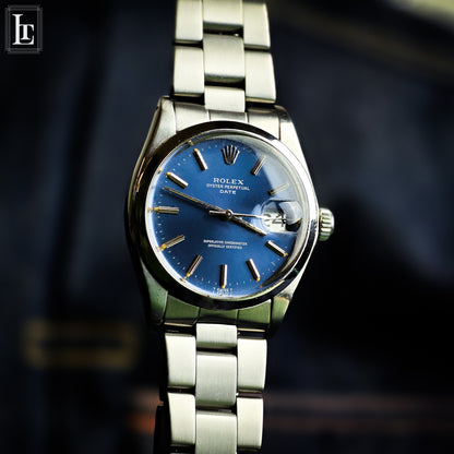 Rolex Date ref.1500 quadrante blue