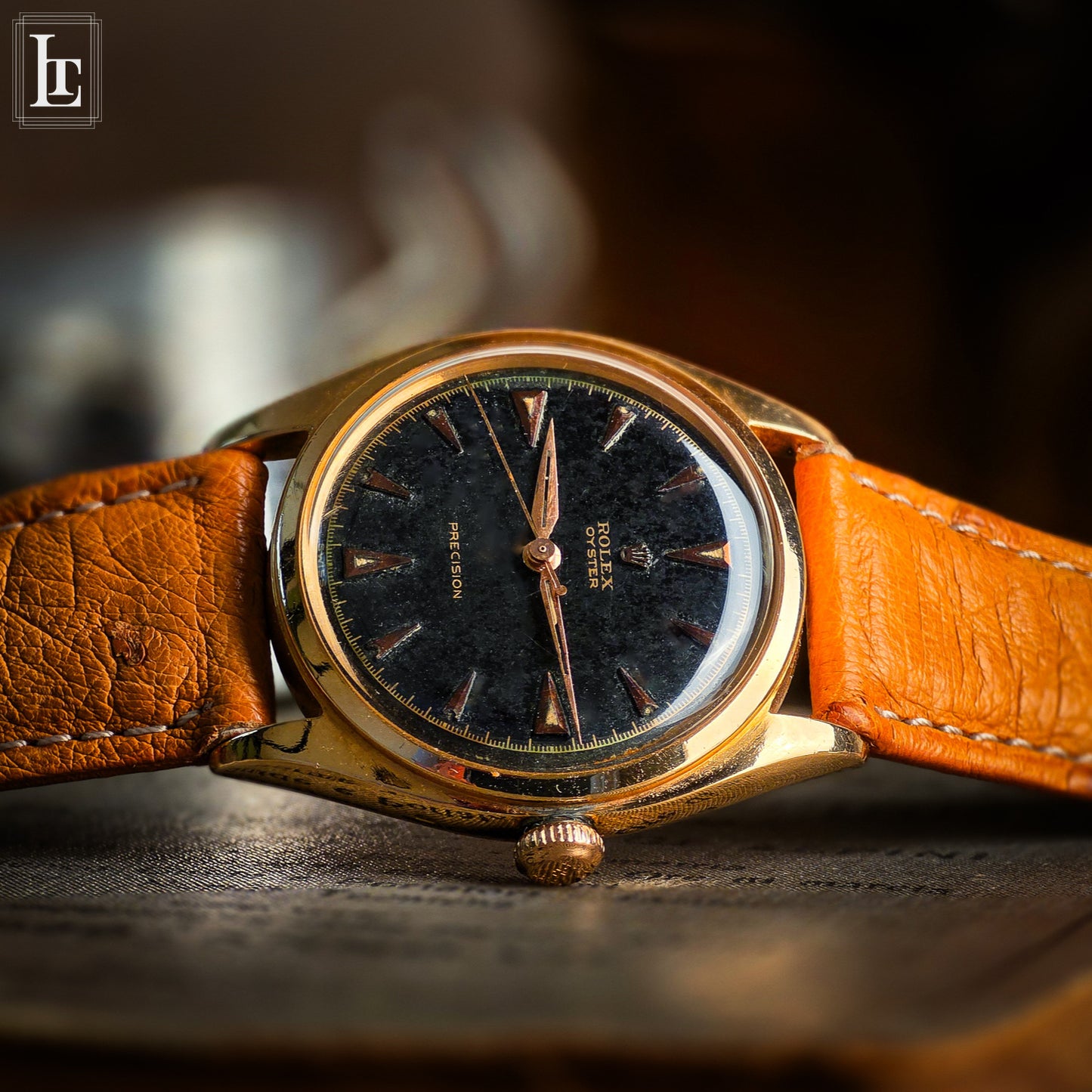 Rolex Precision Ref. 4365 nero oro rosa 18k