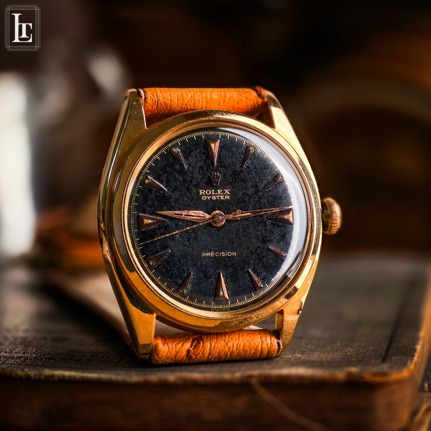 Rolex Precision Ref. 4365 nero oro rosa 18k