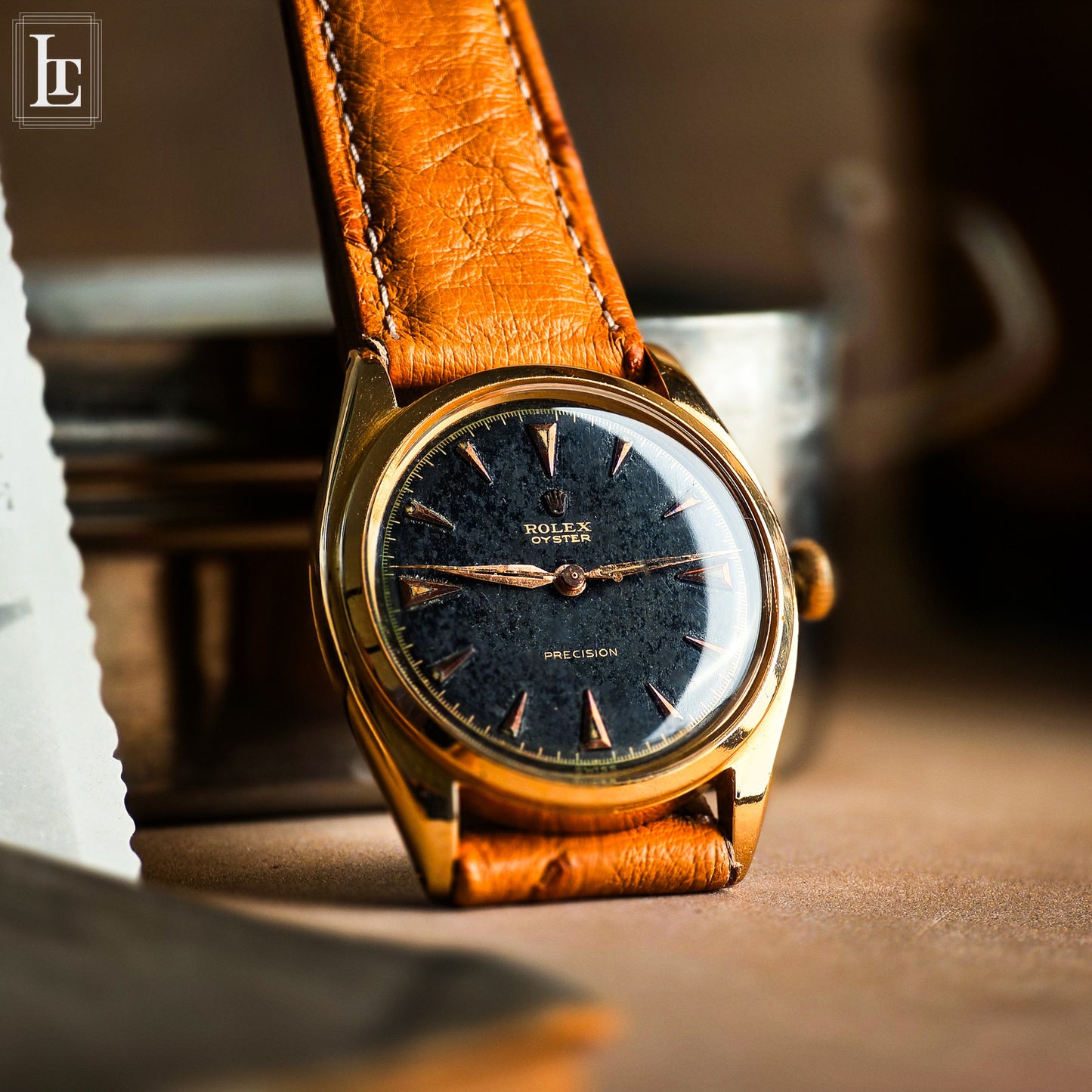 Rolex Precision Ref. 4365 nero oro rosa 18k