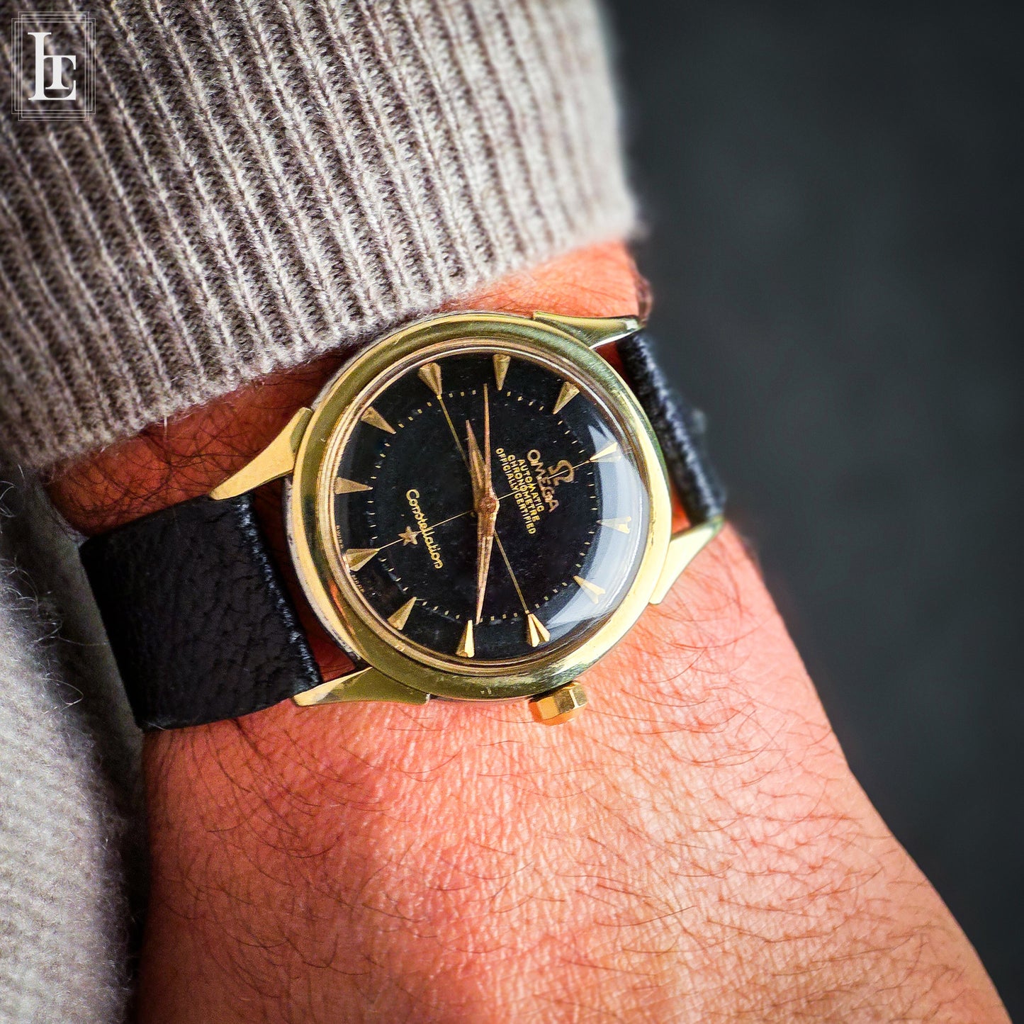Omega Constellation nero gilt 