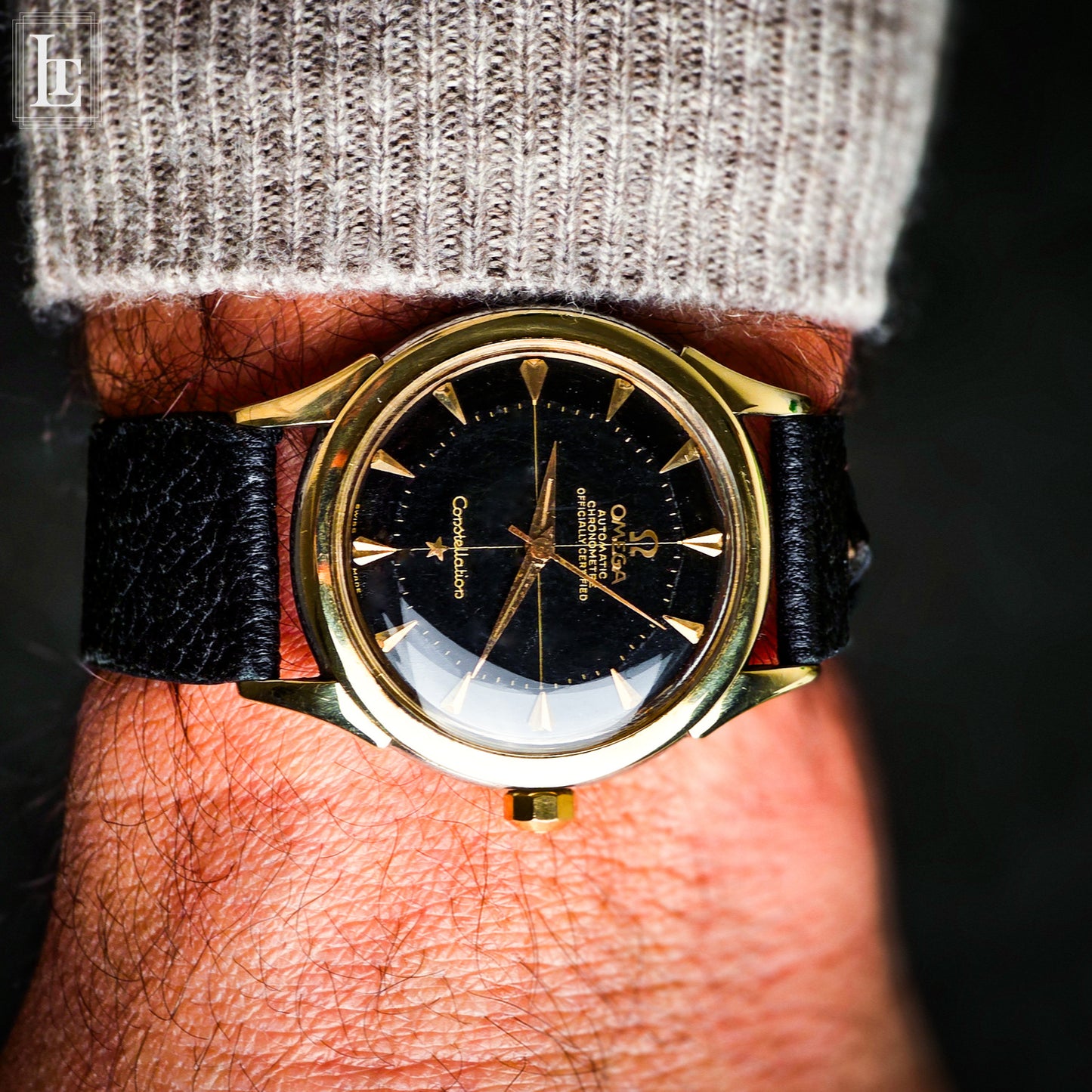 Omega Constellation nero gilt 
