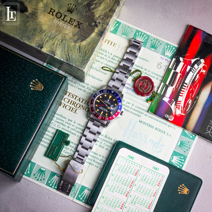 Rolex GMT Master 16750 Pepsi b&p Harrods