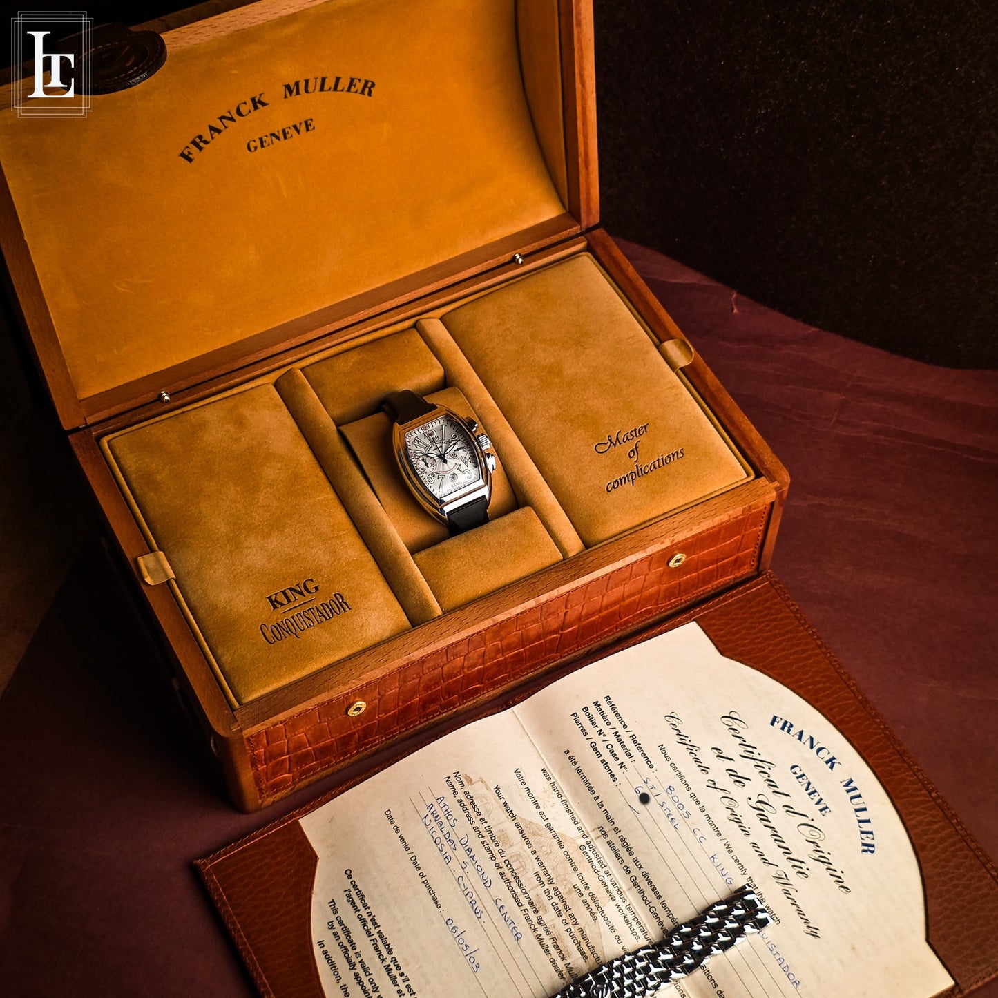 Frank Muller King Conquistador chronograph b&p