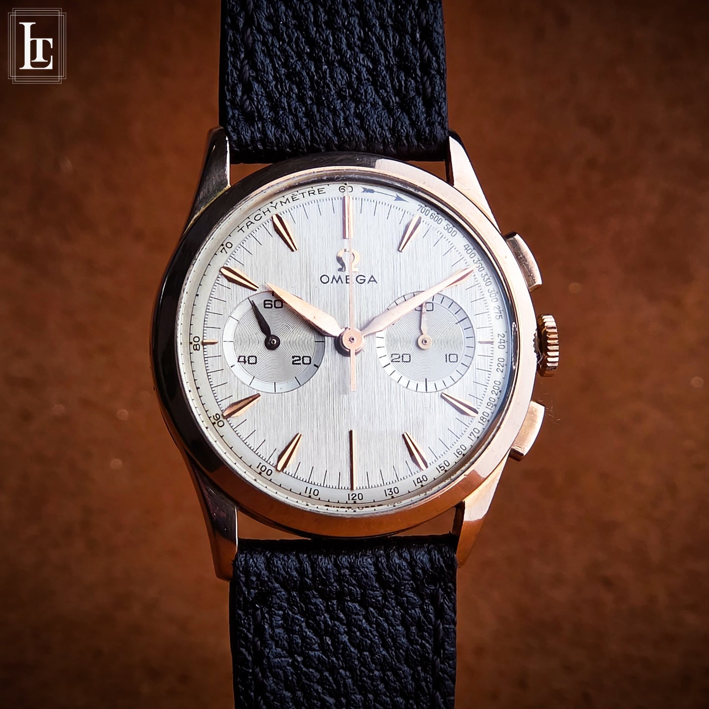 Omega 320 chronograph rose gold 18k