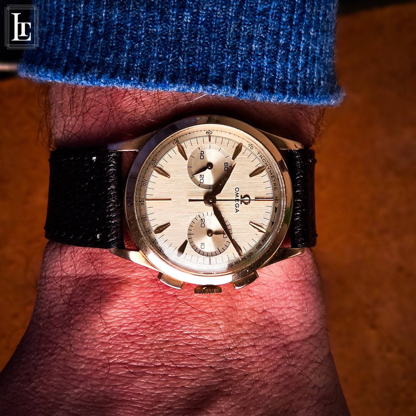 Omega 320 chronograph rose gold 18k