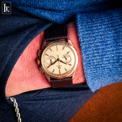 Omega 320 chronograph rose gold 18k