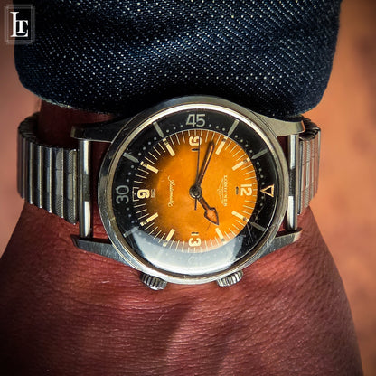 Longines vintage diver 2 crowns brown