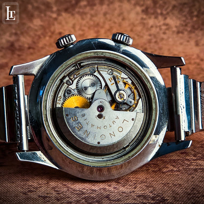 Longines vintage diver 2 crowns brown