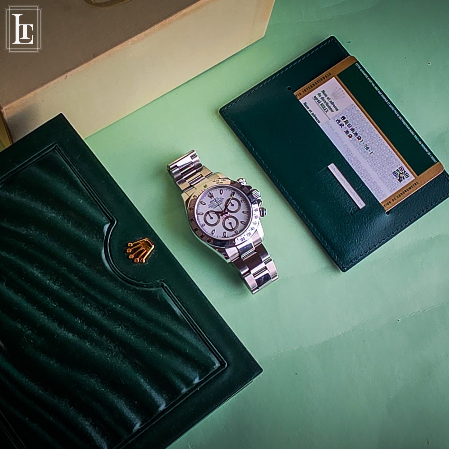 Rolex Daytona 116520 Bianco scatola e card