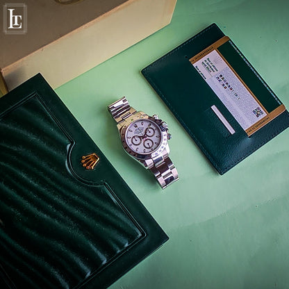 Rolex Daytona 116520 Bianco scatola e card