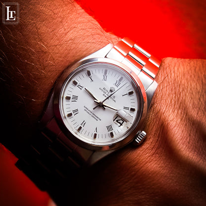 Rolex Date ref.1500 bianco roman
