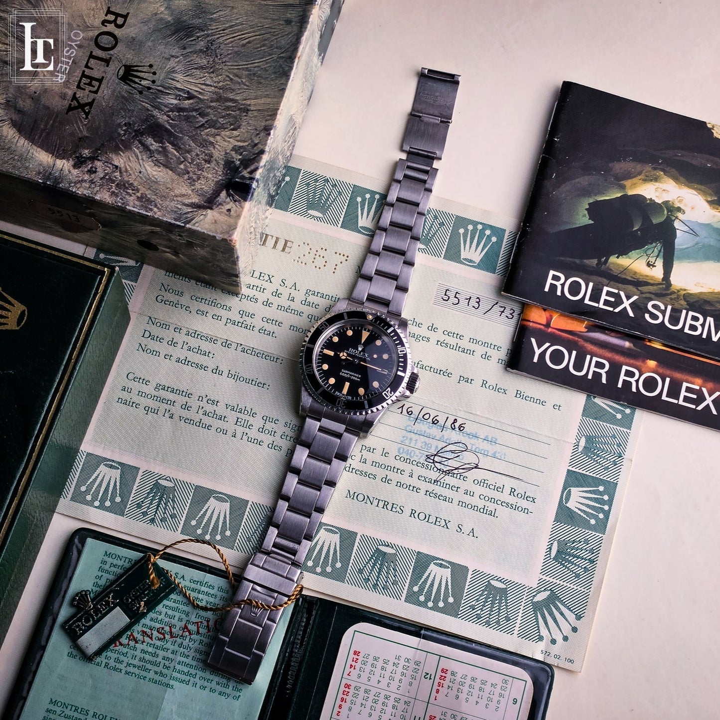 Rolex Submariner 5513 Maxi Dial MK4 Full Set
