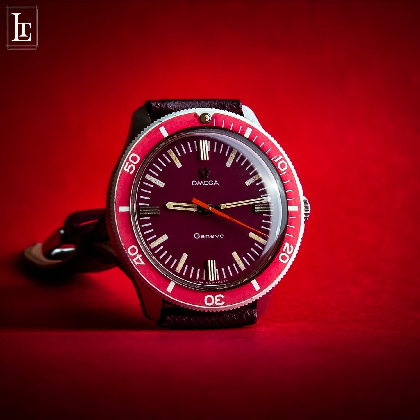 Omega Genève "Ancoretta" Ref. 135.042 Burgundy