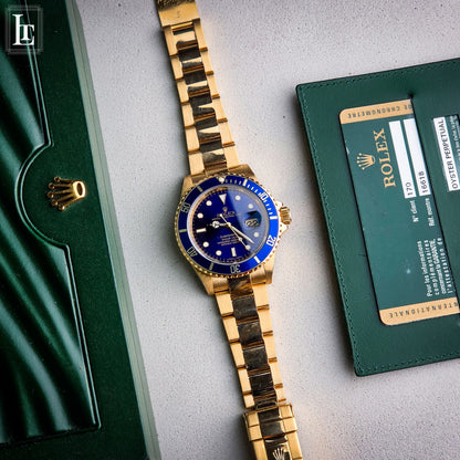 Rolex Full Gold Submariner 16618 Full Set