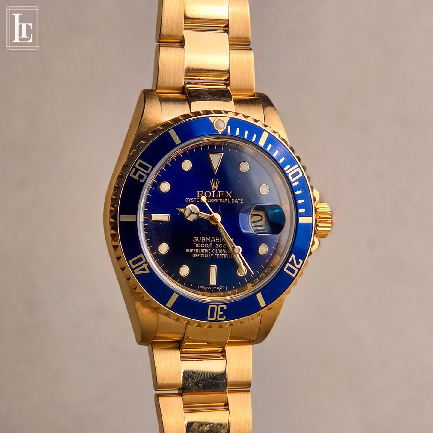 Rolex Full Gold Submariner 16618 Full Set