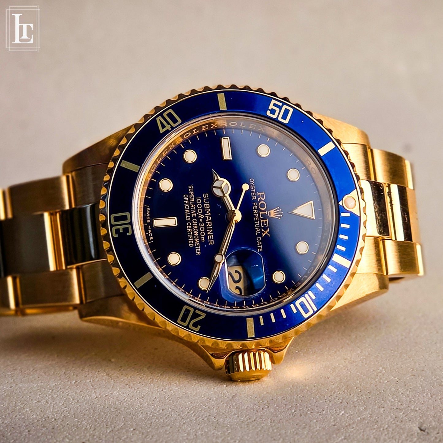 Rolex Full Gold Submariner 16618 Full Set