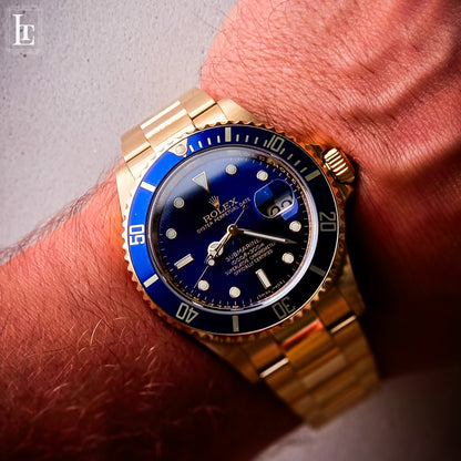 Rolex Full Gold Submariner 16618 Full Set